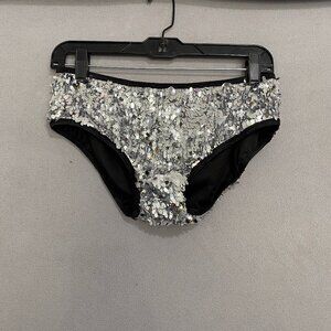 Trashy Lingerie Silver Sequin Rave Shorts S/M Festival Dance Bottoms USA